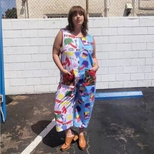 SOLD Nooworks Snacks/AOK/Tiger Pride Linen Garden Suit Sz Large Excellent